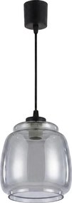 Brilagi - Lampă LED suspendată pe cablu R GLASS, 1xE27/60W/230V, diametru 26 cm, negru/gri fumuriu