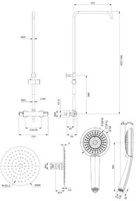 Coloana de dus cu baterie termostatata Omnires Y