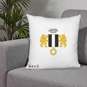 Perna Personalizata CSM Unirea Alba Iulia Fotbal, 40x40 cm, Alb Pufos, Husa Detasabila, Perna Inclusa, BEKZ®