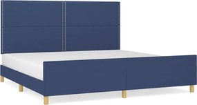 vidaXL Cadru de pat fără saltea, albastru, 200x200 cm, textil