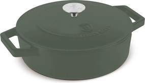 Cratiță din fontă emailată Berlinger Haus BH 6262, cu capac, 26 cm, verde mat