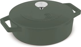 Cratiță din fontă emailată Berlinger Haus BH 6262, cu capac, 26 cm, verde mat