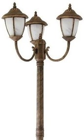 Stalp exterior cu 3 brate, H-212cm, IP43, auriu antic Madrid 8379 RX