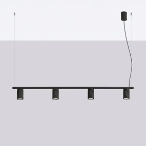 Sollux SL.2712 - Lustru suspendat pe cablu KARBON 4xGU10/10W/230V negru
