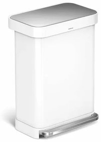 Simplehuman Coș de gunoi cu pedală 55 l, alb