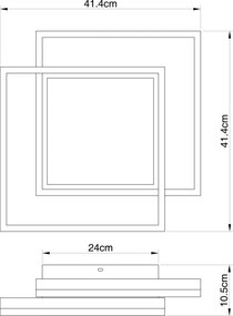 Plafoniera Smart LED CCT dimabila cu telecomanda SQUARES