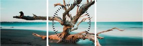 Tablou - Debarcare pe plaja (cu ceas) (90x30 cm)