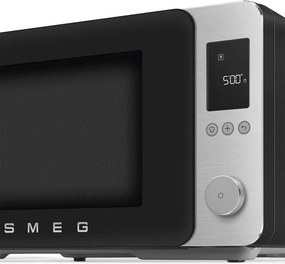 Cuptor cu microunde combinat cu aer cald SMEG Collezione MOC02BLMEU, 900 W, 27 l, 25 de programe, închidere lină, setări personalizate, negru mat