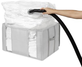 Cutie de depozitare pentru haine din material textil cu vacuum/cu pereți întăriți 56x42x33 cm Granit – Compactor