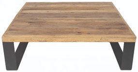 Masuta de cafea, natur, din lemn de stejar si metal, 127 cm, Alpha