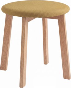 MAZZONI EXPORT Taburet rotund ZOI Caramel (Storm 45) / cadru din stejar