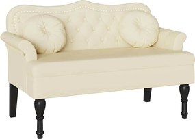 vidaXL Bancă Chesterfield Crem 120.5 x 65 x 75 cm Piele artificială