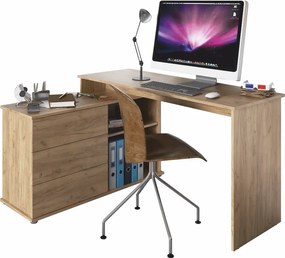 Birou PC universal de colţ, stejar artisan, TERINO