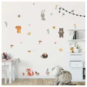 Set autocolante pentru perete Ambiance Funny Scandinavian Animals