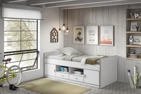 Pat cu Spații de Depozitare , Alb (PAL și MDF) Bonny – Vipack