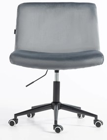 HR150K Scaun Grafit din Catifea cu Bază Neagră