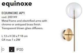 Aplica din metal design clasic EQUINOXE AP1 OTTONE 200149