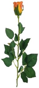 Floare artificială boboc de trandafir portocaliu,64 cm, 9 bucăți