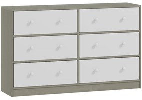 HOMCOM Comodă cu 6 sertare pentru dormitor, alb și gri | Aosom Romania