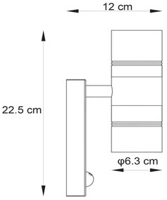 Lucide 14866/10/30 - LED Lampă exterior cu senzor ARNE-LED 2xGU10/5W/230V