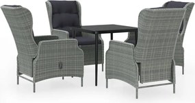 vidaXL Set de mobilier pentru grădină, 5 piese, gri deschis