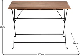 Set de grădină 1+4, acacia/negru, SEDAN TYPE 2