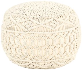 vidaXL Taburet puf macrame lucrat manual, 45 x 30 cm, bumbac