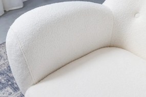 Fotoliu Clasic, Tesatura Boucle, Alb, Don A-45970 VC