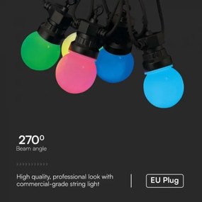 Lanț LED RGB de exterior STRING 13 m 15xLED/0,5W/230V IP44