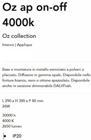 Aplica LED design circular Oz ap on-off 4000k alba