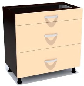 Corp inferior 80 cu 3 sertare metalice greutate Zebra cappuccino