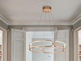 Lustra LED design ultra-modern 60cm Colette auriu roze