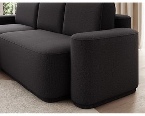 Colțar gri închis extensibil/cu spațiu de depozitare cu tapițerie din chenille (cu colț pe partea stângă/cu șezlong) Aurumm – ELTAP