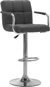 vidaXL Scaun de bar, gri închis, material textil