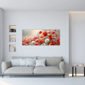 Tablou - Pictură cu maci (120x50 cm)