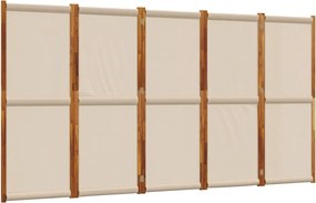 vidaXL Paravan de cameră cu 5 panouri, taupe, 350x180 cm