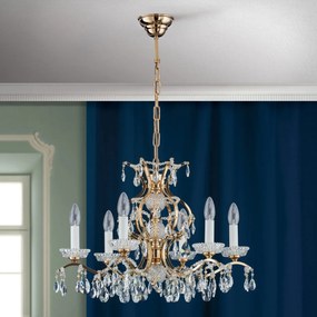 Candelabru de lux cristal Scholer Hirohito 6L 24K gold plated