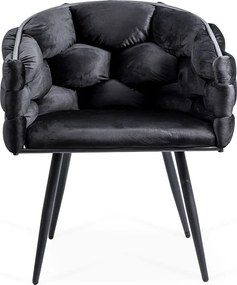 Scaune moderne din catifea cu picioare metalice BUC 256 negru