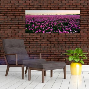 Tablou - Pajiștea cu lalele violet (120x50 cm)