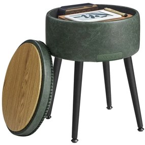 Taburet din piele CORE, verde