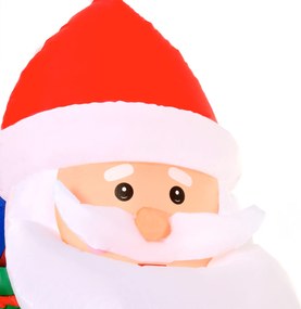 HOMCOM Moș Crăciun Gonflabil LED 2,4 m cu sac Poliester impermeabil Roșu | Aosom Romania