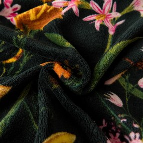 Set 2 buc Lenjerie cocolino MYSTIC GARDEN verde inchis + cearsaf Cocolino microplus cu elastic SOFT 180x200 cm alb, pat dublu