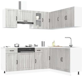 vidaXL Set de dulapuri de bucătărie 11 piese „Lucca” lemn Sonoma gri