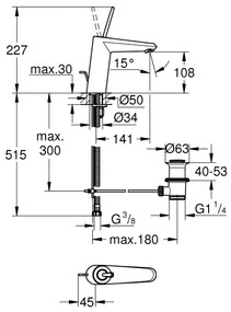 GROHE 23427000 - Baterie lavoar EURODISC JOY DN 15, mărime M, crom lucios