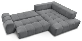 Colțar gri închis extensibil/cu spațiu de depozitare cu tapițerie din chenille (cu colț pe partea dreaptă/în formă de ”L”) Everest – Bobochic Paris