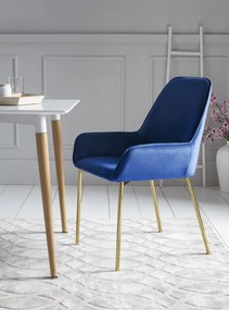 Set 2 scaune tapitate Linnea albastre