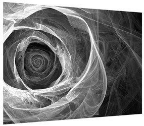 Tablou albnegru abstrac cu trandafir (70x50 cm), în 40 de alte dimensiuni noi