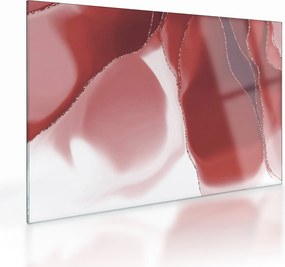 Tablou pe sticlă - Floare abstractă roșie N⁰3 (70x50 cm)