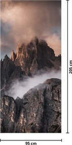Fototapet pentru ușă - Dolomiții italieni ascunși în ceață (95x205cm)