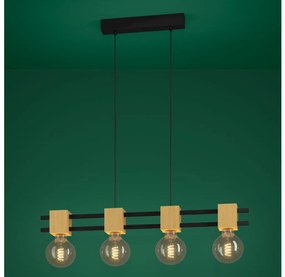 Lustră pe cablu Eglo 390191 LEVANTARA 4xE27/40W/230V negru/maro